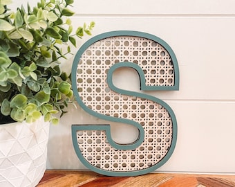 Rattan Letter, Rattan Initial, Rattan Nursery Decor, Boho Decor, Cane Letter, Cane Initial, Cane Weave Letter, Boho Wedding Decor, Wicker