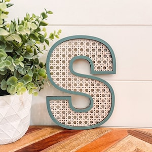 Rattan Letter, Rattan Initial, Rattan Nursery Decor, Boho Decor, Cane Letter, Cane Initial, Cane Weave Letter, Boho Wedding Decor, Wicker