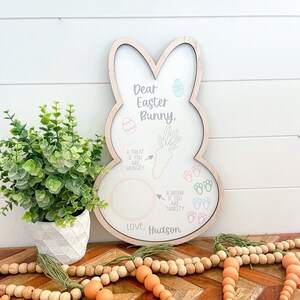 Easter Bunny Tray, Easter Bunny Treat Tray, Personalized Easter Bunny Board, Tray for Easter, Kids Easter Activity, Dear Easter Bunny Basket