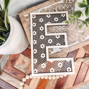 Floral Rattan Letter, Rattan Initial, Rattan Nursery Decor, Boho Decor, Cane Letter, Cane Initial, Cane Weave Letter, Boho Wedding Decor