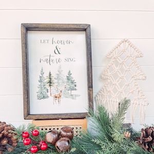 Let Heaven & Nature Sing Wooden Sign, Joy To The World Sign, Christmas Decor, Holiday Sign, Santa Claus Decor Sign, Holiday Decor
