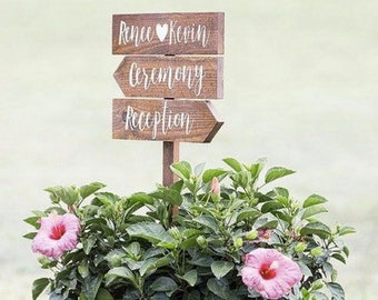 Directional Wedding Signs, Wedding Arrow Sign, Receptions Sign, Ceremony Sign, Bar Sign, Rustic Wedding Sign, Pointing Signs, Guide Signs