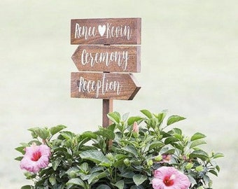 Directional Wedding Signs, Wedding Arrow Sign, Receptions Sign, Ceremony Sign, Bar Sign, Rustic Wedding Sign, Pointing Signs, Guide Signs