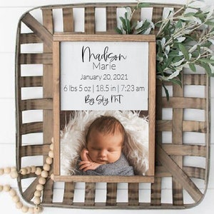 Birth Stats Wood Sign, Birth Announcement Sign, Baby Wooden Sign, Birth Sign, Baby Birth Wooden Sign, Baby Gift, Baptism Gift,