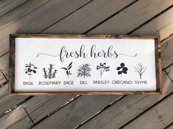 Fresh Herbs Wooden sign, kitchen sign, Home Sign, Farmhouse Sign, Wooden Home Sign, Housewarming Present, Rustic Chic Decor