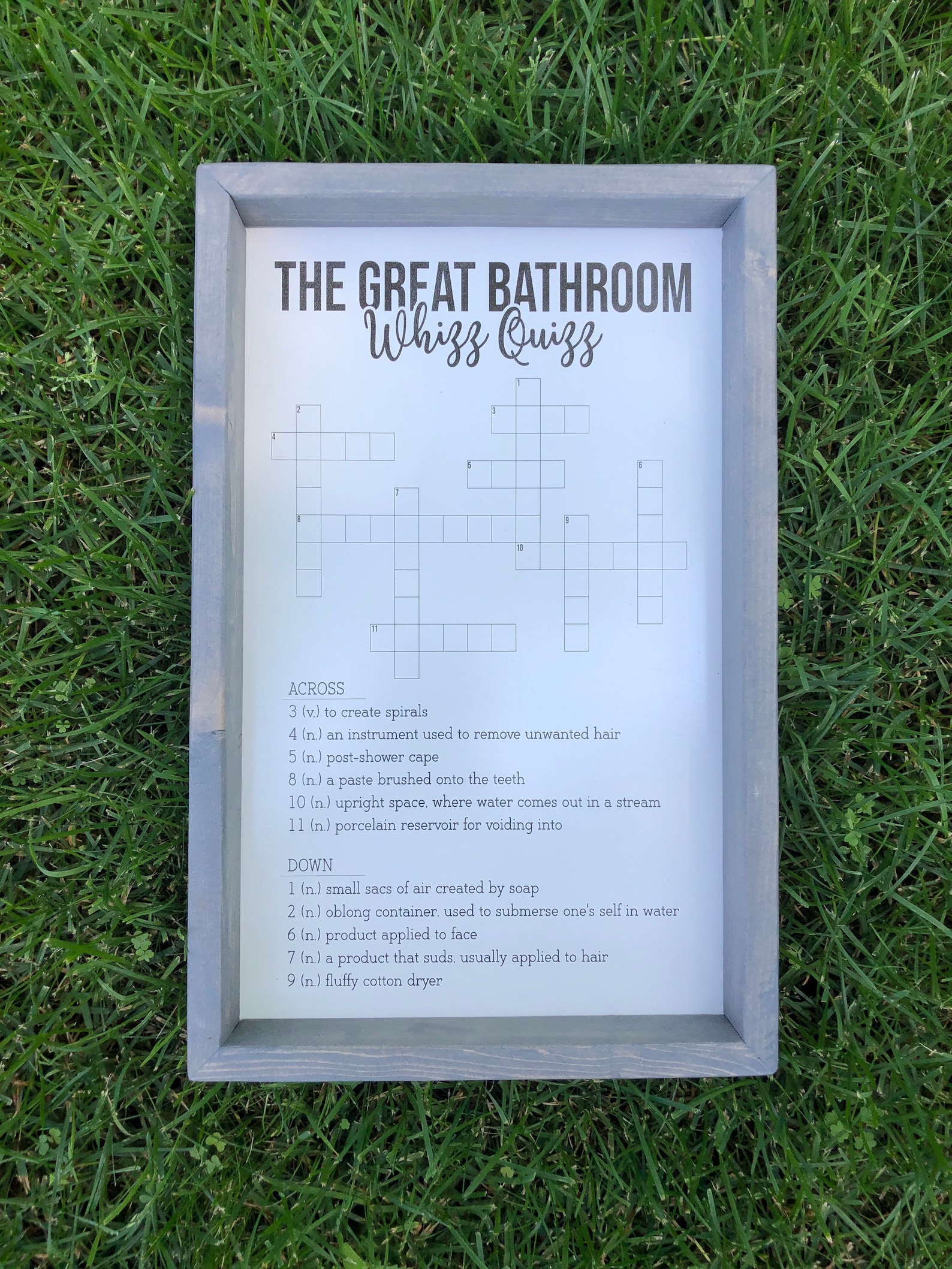 Bathroom Crossword Puzzle Wooden Sign Bathroom Decor Rustic Etsy