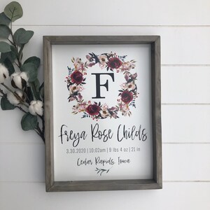 Birth Stats Wood Sign, Birth Announcement Sign, Baby Wooden Sign, Birth Sign, Baby Birth Wooden Sign, Baby Gift, Baptism Gift,
