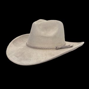 Vegan Suede Cowboy Hat Blank with Logo Engraving, Blank Hat for Burning, Hat Pyrography, Burned Hat Blank, Rancher Hat, Cowboy Hat image 9