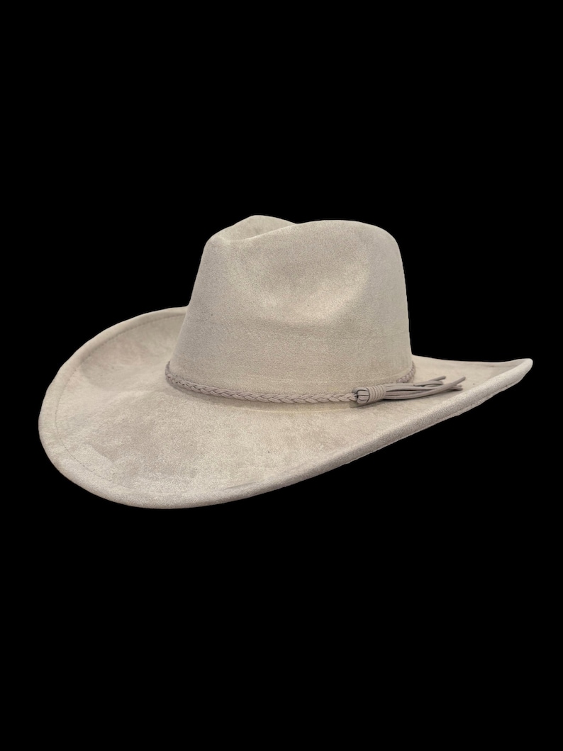 Vegan Suede Cowboy Hat Blank with Logo Engraving, Blank Hat for Burning, Hat Pyrography, Burned Hat Blank, Rancher Hat, Cowboy Hat image 9