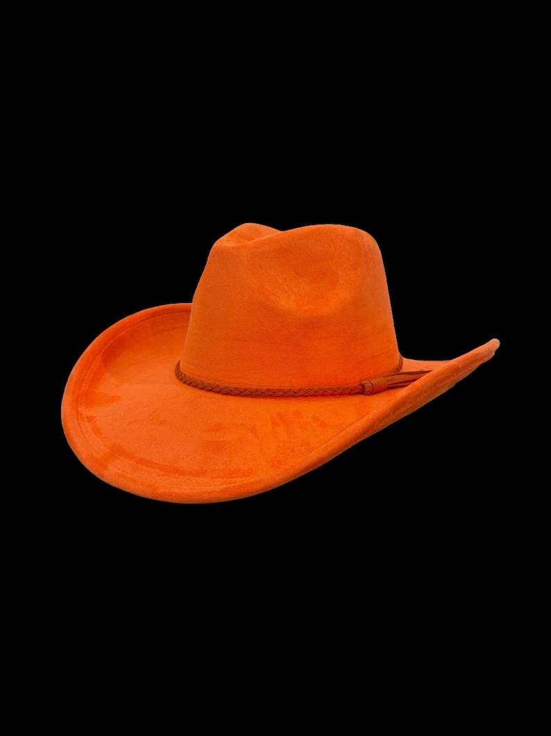 Vegan Suede Cowboy Hat Blank with Logo Engraving, Blank Hat for Burning, Hat Pyrography, Burned Hat Blank, Rancher Hat, Cowboy Hat image 5