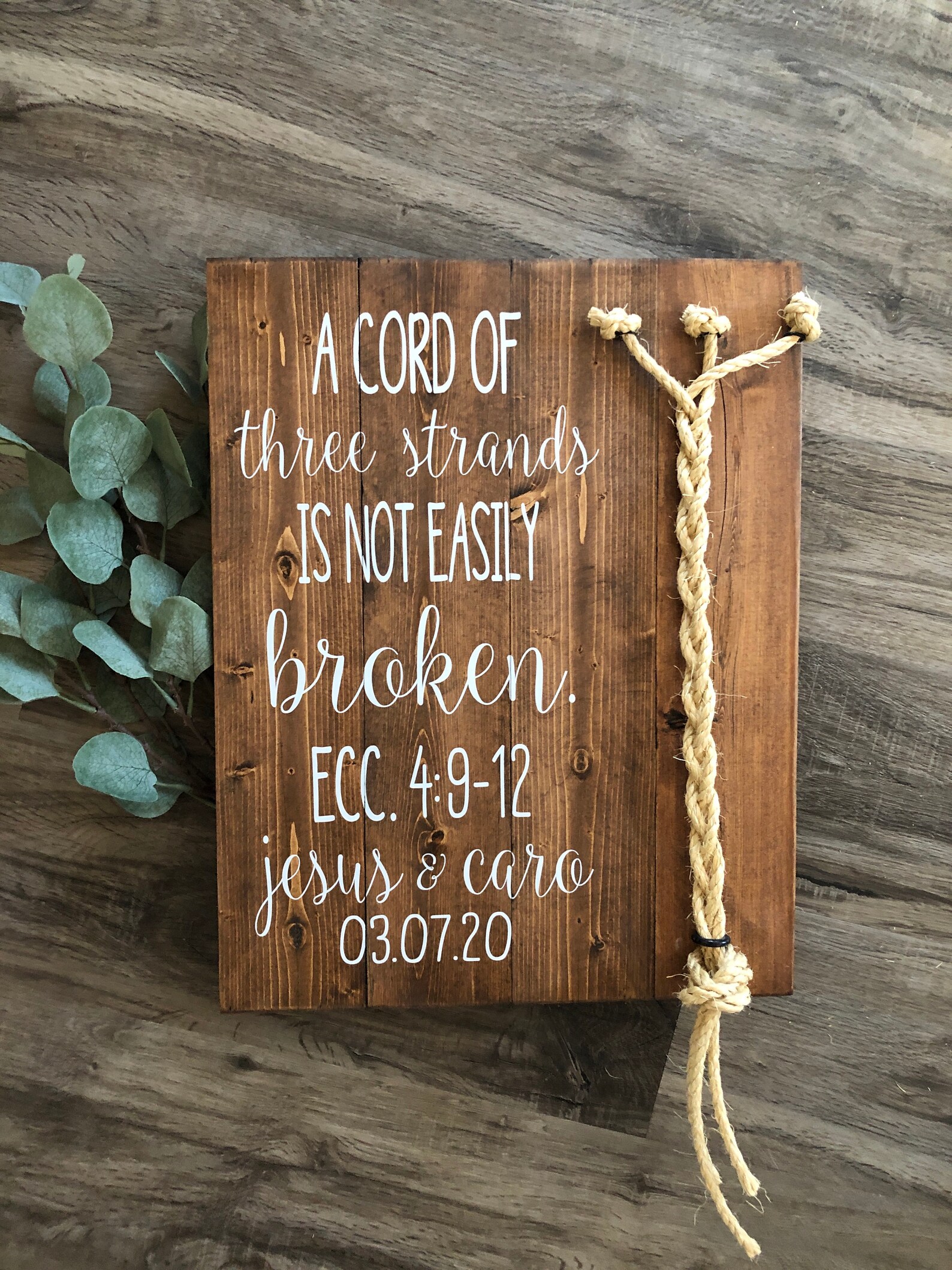 A Cord of Three Strands Sign A Cord of 3 Strands Etsy