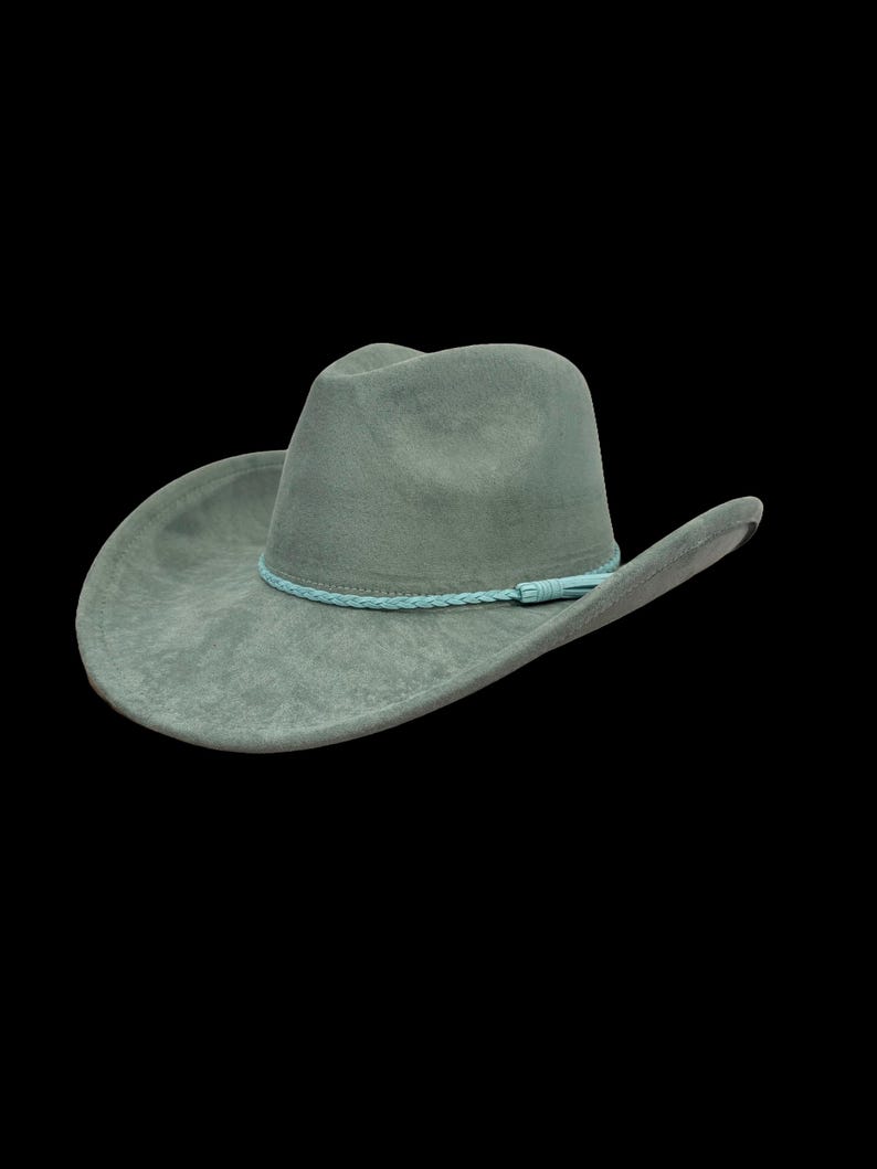 Vegan Suede Cowboy Hat Blank with Logo Engraving, Blank Hat for Burning, Hat Pyrography, Burned Hat Blank, Rancher Hat, Cowboy Hat image 7