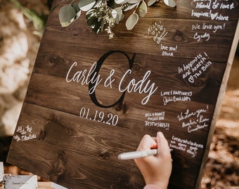 Wedding Guest Book Sign, Monogram Guestbook, Guest Book, Wooden Guest Sign, Wedding Decor, Wedding Ceremony Sign, Graduation Guest book