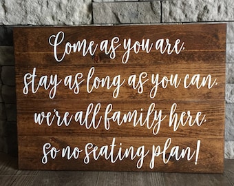 Wedding Seating Sign, Wedding Decor, Wedding Ceremony Sign, Wedding Sign, Rustic Wedding, Rustic Chic Wedding, Customizable Sign