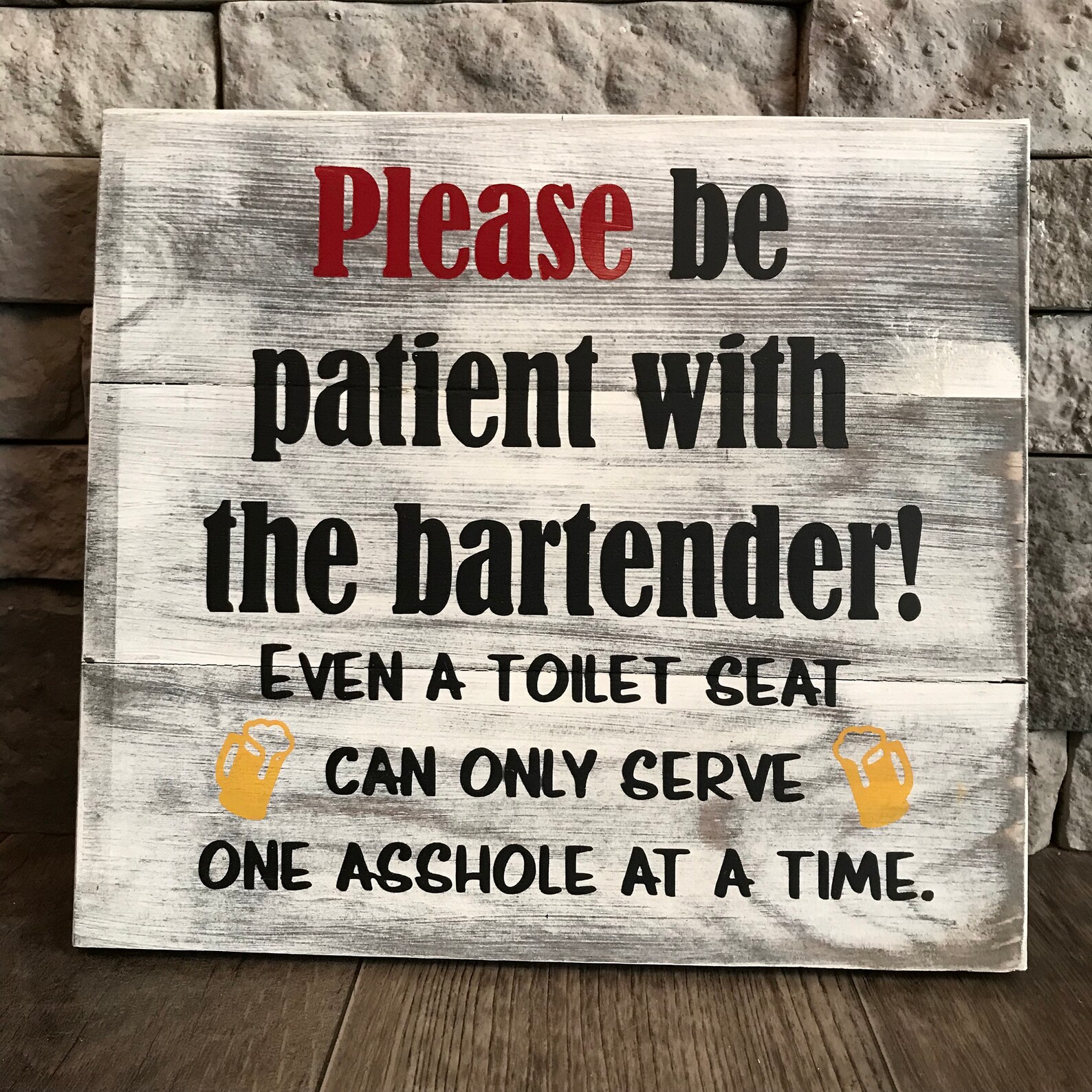 Please Be Patient With the Bartender Sign, Bar Sign, Funny Bar Sign