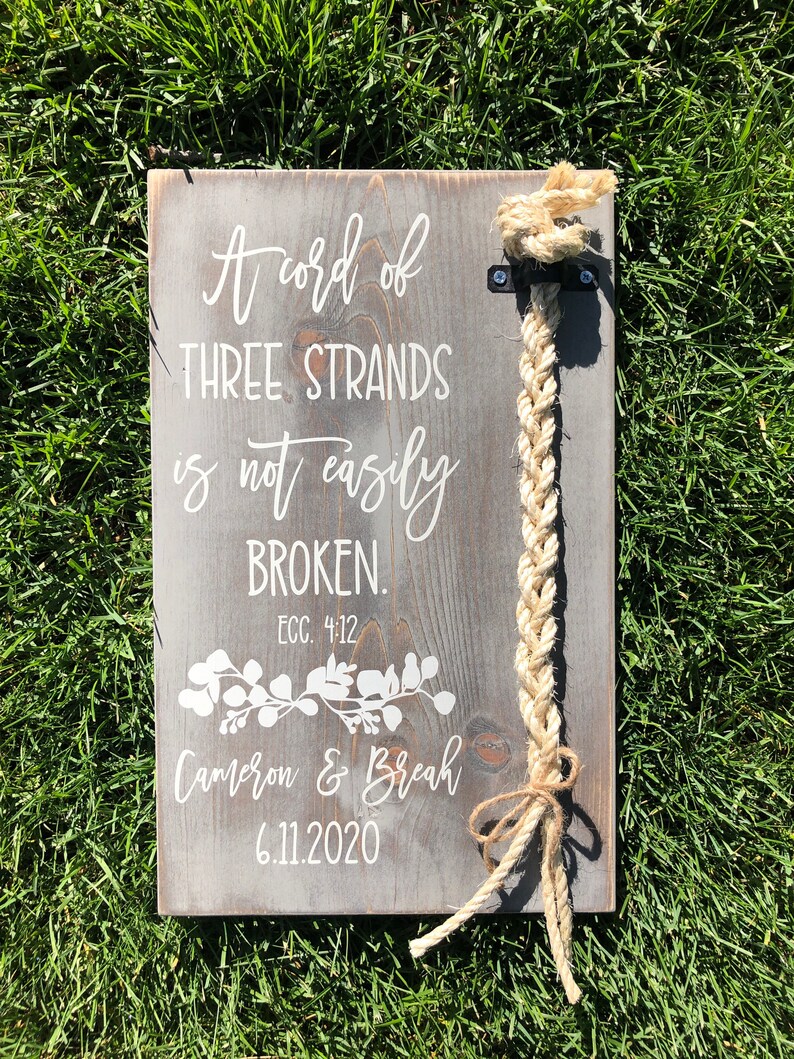 A Cord of Three Strands Sign, A Cord of 3 Strands, Ecclesiastes 4:9-12 ...