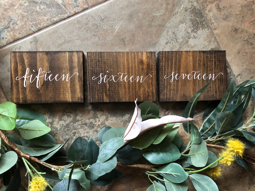 Wooden Table Numbers, Wedding Decor, Table Numbers, Wedding Table ...