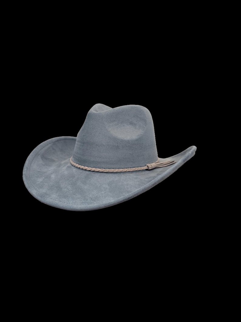 Vegan Suede Cowboy Hat Blank with Logo Engraving, Blank Hat for Burning, Hat Pyrography, Burned Hat Blank, Rancher Hat, Cowboy Hat image 8
