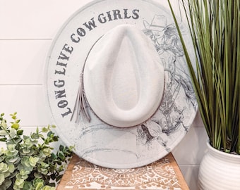 Barrel Racing Hat, Long Live Cowgirls Hat, Horse Burned Cowboy Hat, Floral Burned Hat, Cowgirl Hat, Horse Theme Hat, Engraved Cowboy Hat
