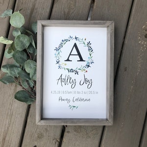 Birth Stats Wood Sign, Birth Announcement Sign, Baby Wooden Sign, Birth Sign, Baby Birth Wooden Sign, Baby Gift, Baptism Gift,
