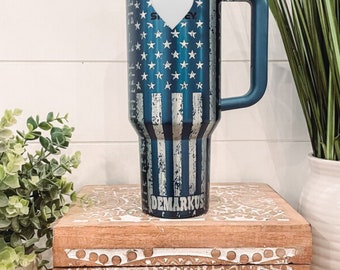 We The People Freedom 40oz Tumbler, Engraved Patriotic Mug, Engraved Tumbler, America Engraved Travel Mug, Declaration of Independence