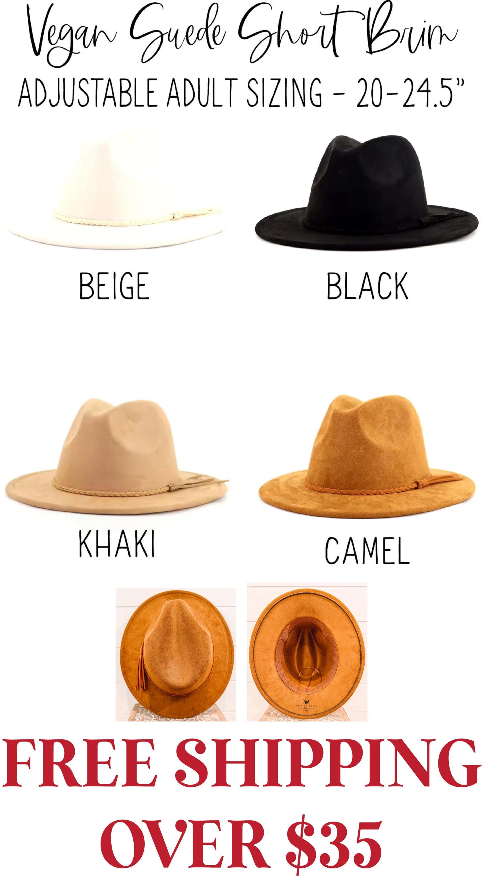 Adult Short Brim Vegan Suede Hat Blank With Logo Engraving 