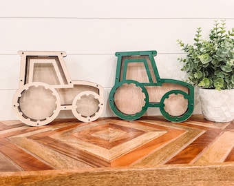 Tractor Piggy Bank, Tractor Coin Bank, Farm Theme Gift, Farm Themed Gift, Farm Birthday Present, personalized piggy bank, farmhouse nursery
