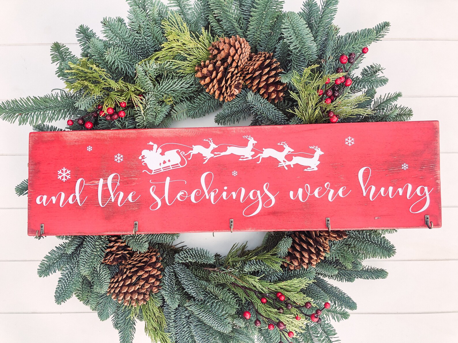 And the Stockings Were Hung Wooden Sign Stocking Holder Sign Etsy
