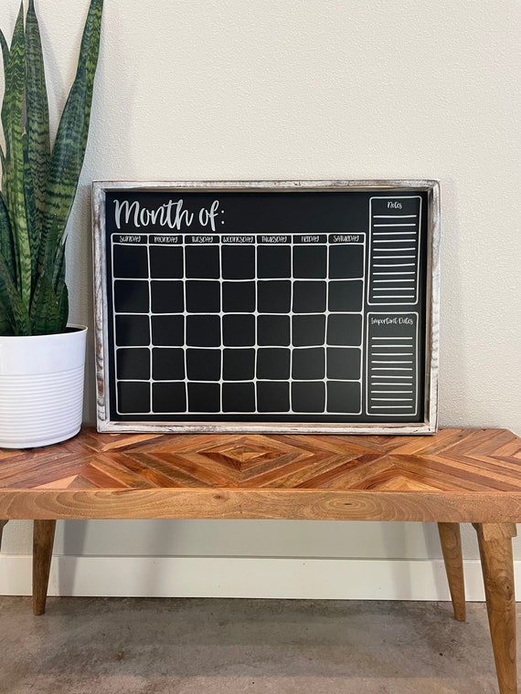 Chalkboard Calendar Sign, Office Calendar Sign, Chalkboard Calendar, Office  Organization, Monthly Calendar, Hanging Calendar, Kitchen Decor 