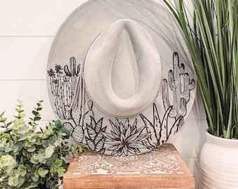 Arizona Vegan Suede Hat | Custom Hand Burned Hat | Custom  display picture 1