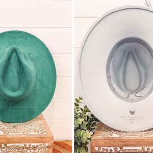 Vegan Suede Hat Blank with Logo Engraving, Blank Hat for Burning, Hat Pyrography, Burned Hat, Fedora Hat, Wide Brim Hat, Hat for Engraving