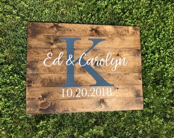 Signo de madera de nombre de familia personalizado, signo de apellido, regalo de boda, signo de familia, signo de boda, signo de novia y novio