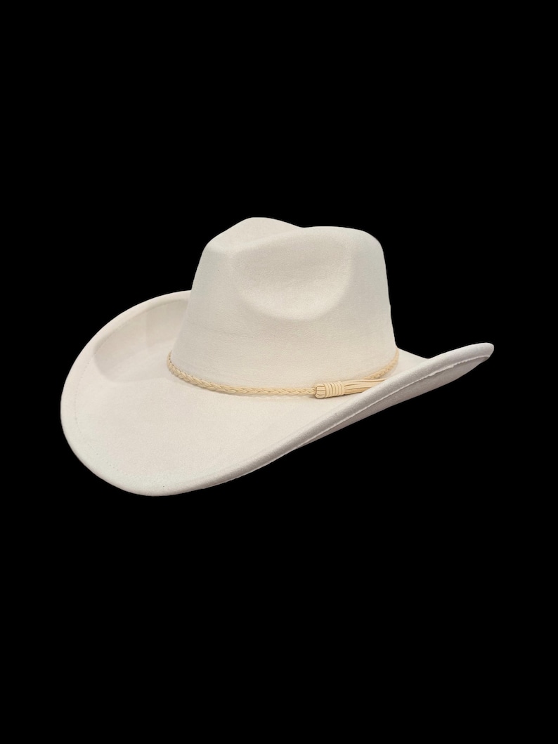 Vegan Suede Cowboy Hat Blank with Logo Engraving, Blank Hat for Burning, Hat Pyrography, Burned Hat Blank, Rancher Hat, Cowboy Hat image 13