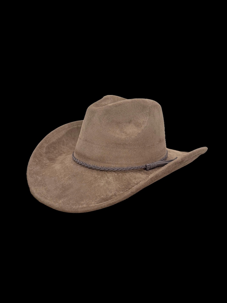 Vegan Suede Cowboy Hat Blank with Logo Engraving, Blank Hat for Burning, Hat Pyrography, Burned Hat Blank, Rancher Hat, Cowboy Hat image 12