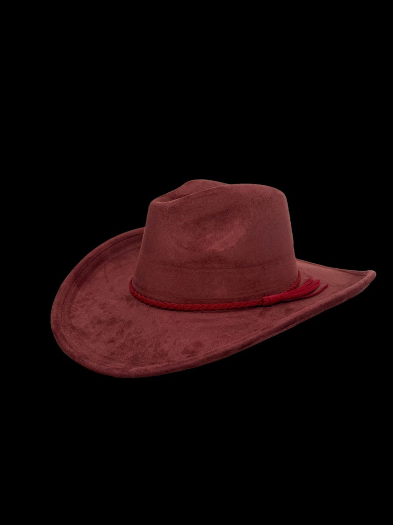 Vegan Suede Cowboy Hat Blank with Logo Engraving, Blank Hat for Burning, Hat Pyrography, Burned Hat Blank, Rancher Hat, Cowboy Hat image 14