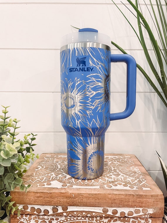 Sunflower Stanley Quencher 40oz, Stanley Mug, Engraved Tumbler, Engraved  Stanley, Floral Stanley, Full Wrap Stanley, Travel Mug With Handle 