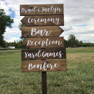 Directional Wedding Signs, Wedding Arrow Sign, Receptions Sign, Ceremony Sign, Bar Sign, Rustic Wedding Sign, Pointing Signs, Guide Signs