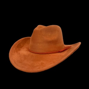 Vegan Suede Cowboy Hat Blank with Logo Engraving, Blank Hat for Burning, Hat Pyrography, Burned Hat Blank, Rancher Hat, Cowboy Hat image 4