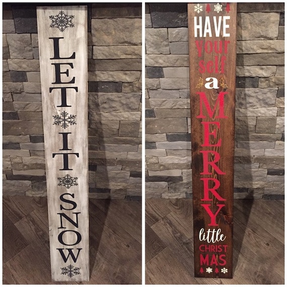 Reversible Winter Sign, Reversible Holiday Sign, Reversible Christmas Sign, Let it Snow, Porch Sign, Front Door Sign