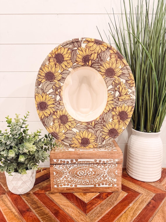 Sunflower Print Hat, Floral Cowboy Hat, Sunflower Hat  display picture 3