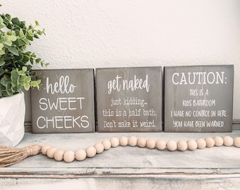 Mini Bathroom Sign, Small Bathroom Sign, Funny Bathroom Sign, Bathroom Humor sign, Bathroom decor, funny decor, bathroom word search