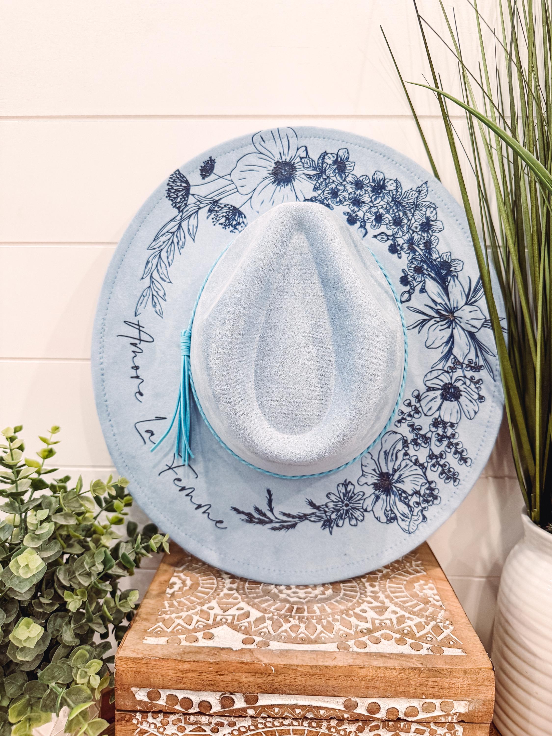 Wild Child Floral Burned Hat, Floral Engraved Cowboy Hat  display picture 2