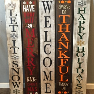 Reversible Winter Sign, Welcome Sign, Reversible Holiday Sign, Reversible Christmas Sign, Let it Snow, Porch Sign, Front Door Sign