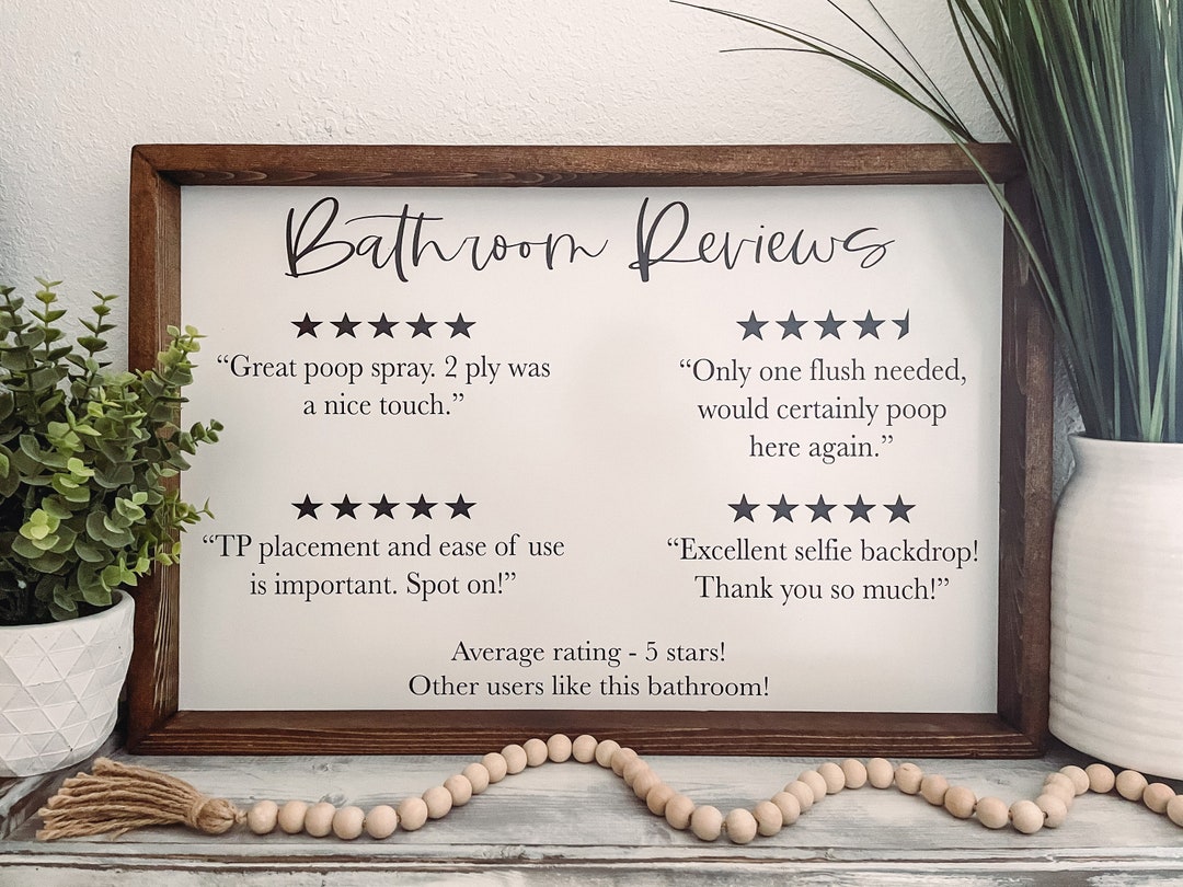 Bathroom Reviews Wooden Sign Bathroom Decor Rustic Farmhouse Etsy