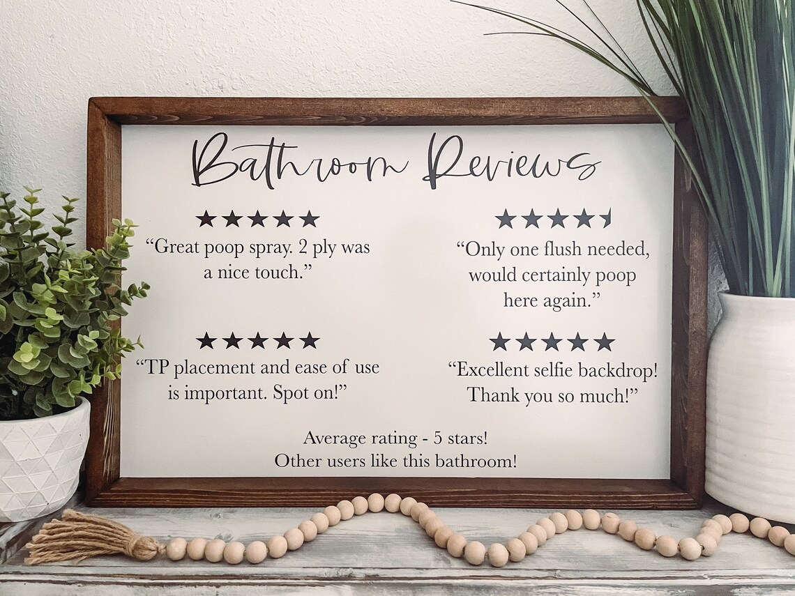 Bathroom Reviews Wooden Sign Bathroom Decor Rustic Farmhouse Etsy