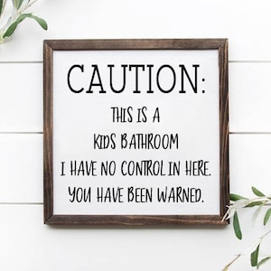 Let op: dit is een houten bord voor de kinderbadkamer, badkamer decor, grappige badkamer borden, badkamer houten bord, aangepaste badkamer bord, houten bord