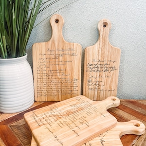 Personalisiertes Schneidebrett, Schneidebrett für handgeschriebene Rezepte, Muttertagsgeschenk, individuelles Rezept Schneidebrett, Geschenk für Mutter, Geschenk für Oma
