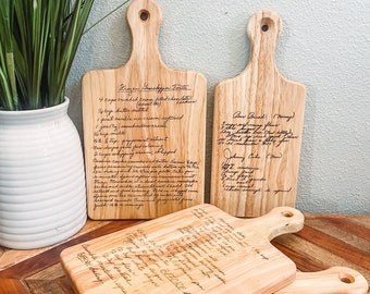 Personalized Cutting Board, Handwritten Recipe Cutting Board, Mother's Day Gift, Custom Recipe Cutting Board, Custom Charcuterie Board