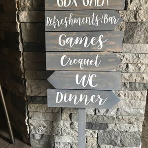 Directional Wedding Signs, Wedding Arrow Sign, Receptions Sign, Ceremony Sign, Bar Sign, Rustic Wedding Sign, Pointing Signs, Guide Signs image 3