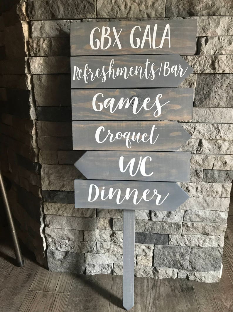 Directional Wedding Signs, Wedding Arrow Sign, Receptions Sign, Ceremony Sign, Bar Sign, Rustic Wedding Sign, Pointing Signs, Guide Signs image 3